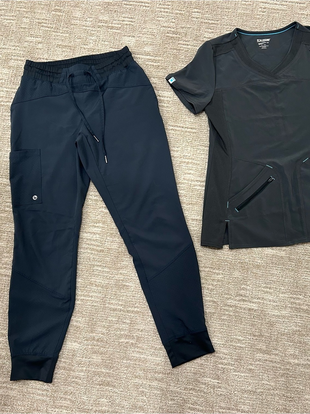 Black Women's Jogger Scrub Pants and top